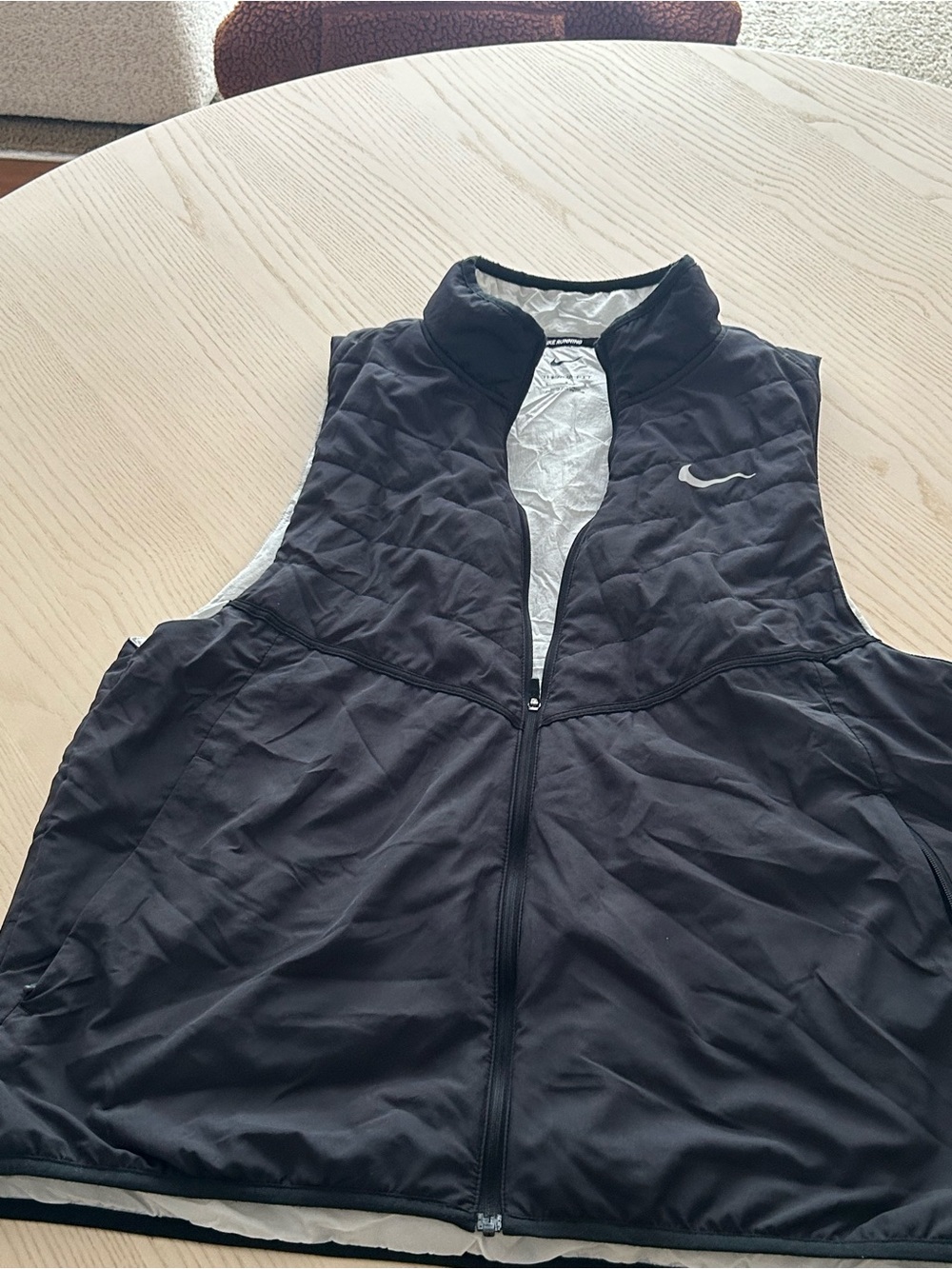 Nike Black Vest with White Interior and Swoosh